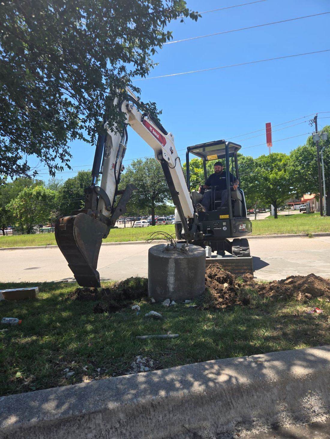 Pole base excavation