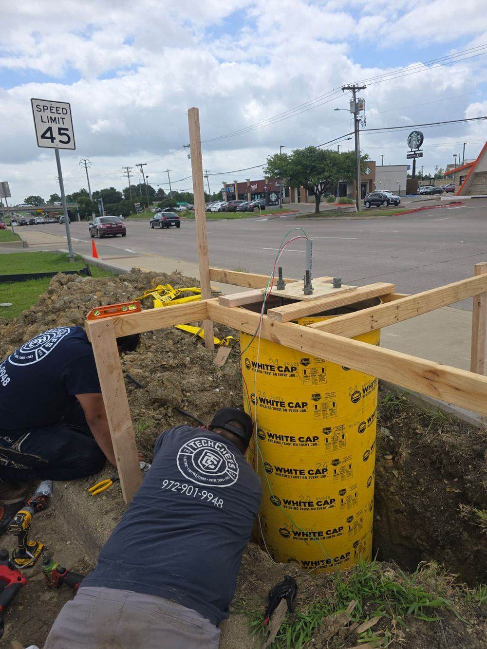 Forming the pole footing