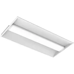White 2x4 LED troffer light with matte white reflector