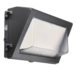 Bronze 80W LED wall pack fixture with photocell, 5000K