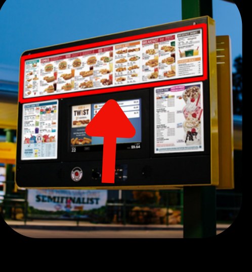 Sonic driver-side top menu plexiglass